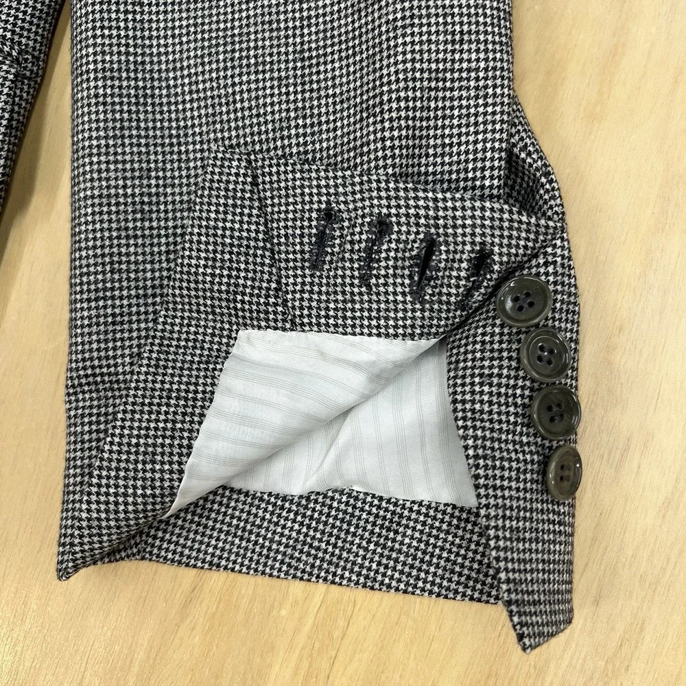 Vintage Pal Zileri Ventless Blazer Sport‎ Coat Mens 44L Long Wool Gray Flannel
